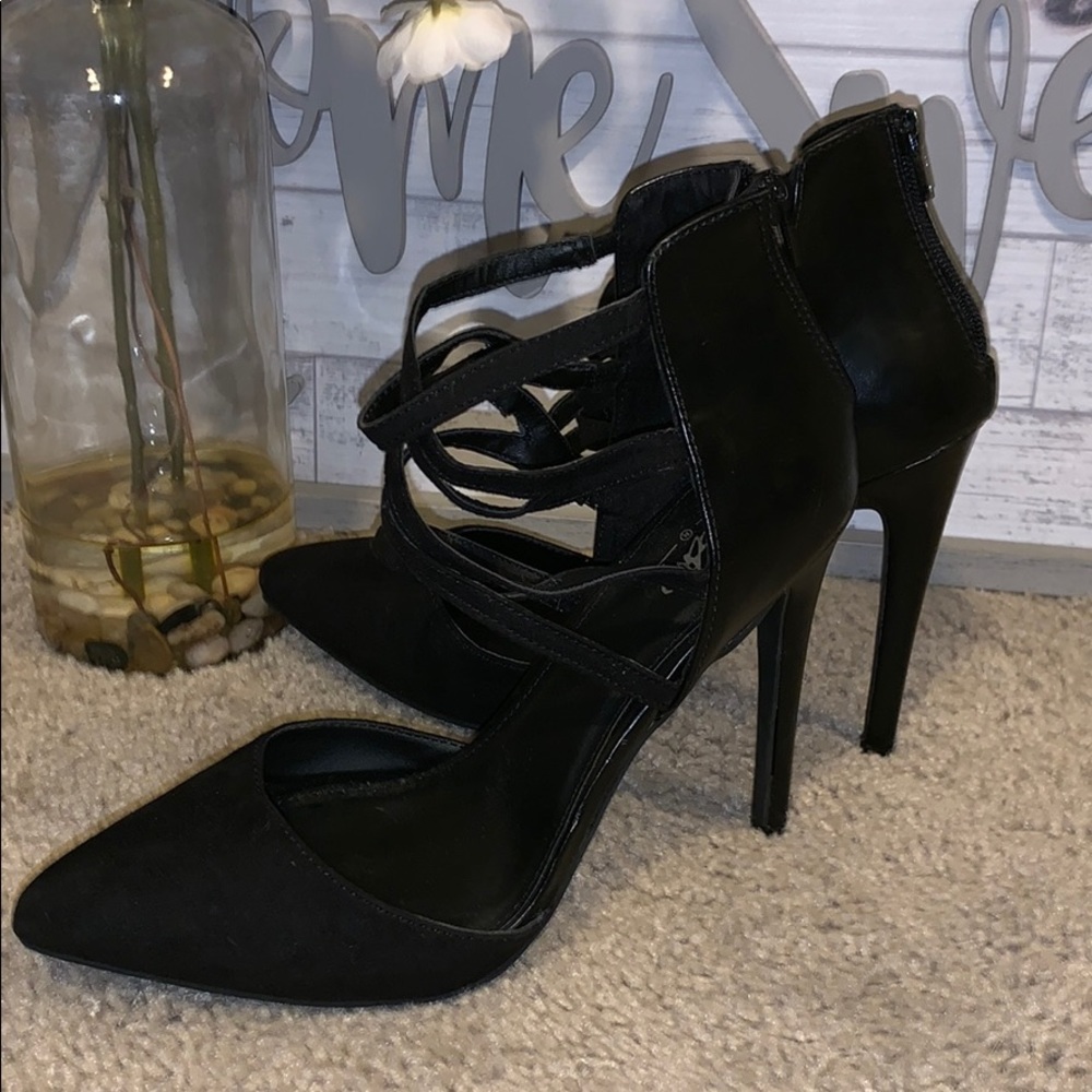 Mossimo Black Strappy 6” Stiletto Heels